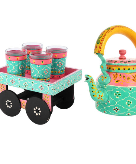 ALUMINIUM TEA KETTLE WITH 4 GLASS