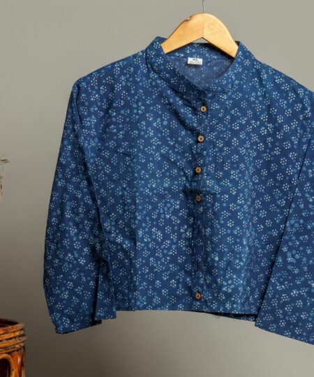 Handmade Block Print Cotton for Women ? Ethnic Floral Printed Top with Long Sleeves