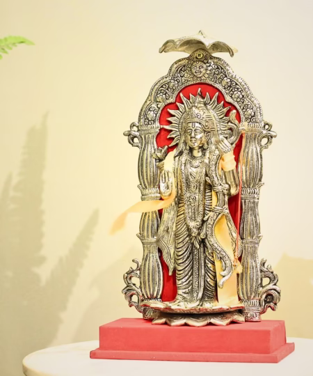 15" Silver Metal Lord Ram Idol