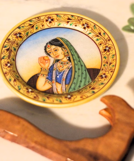 Hand-Painted Marble Plate