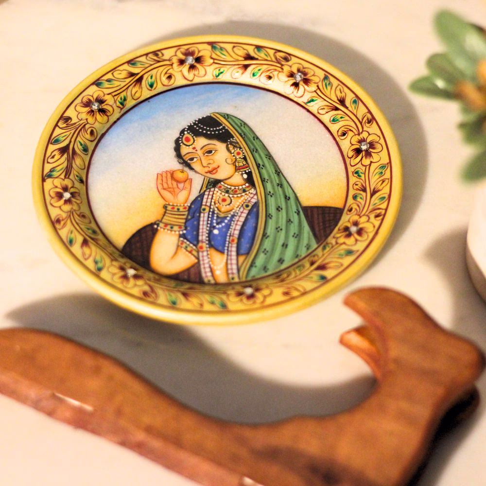 Hand-Painted Marble Plate