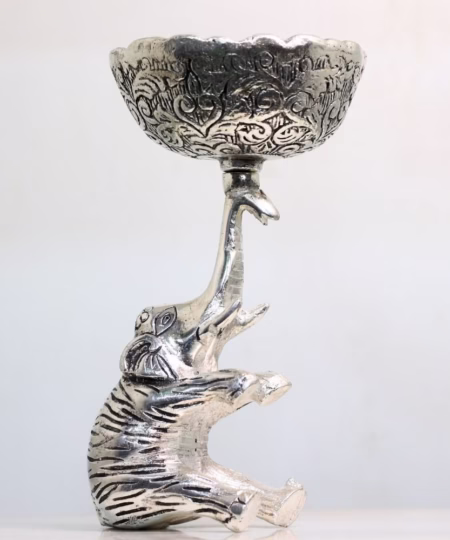 Majestic Metal Elephant Bowl